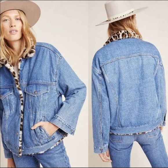 Anthropologie Levis Leopard Lined Denim 